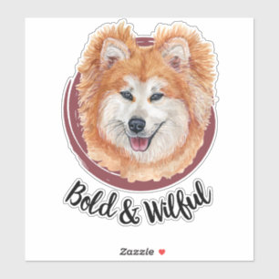 Adesivo Minha Akita... Bold e Willful