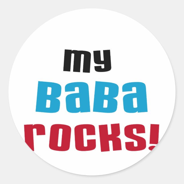 Adesivo Minha Baba Rocks T-shirts e presentes (Frente)