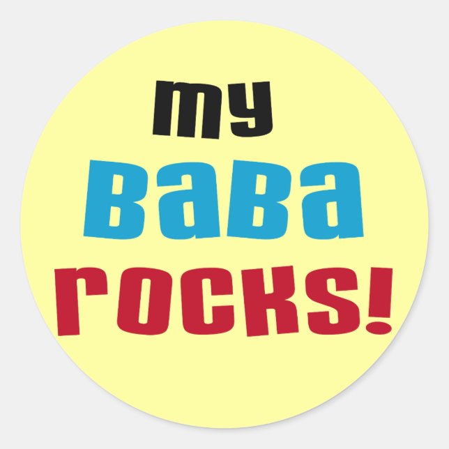 Adesivo Minha Baba Rocks T-shirts e presentes (Frente)