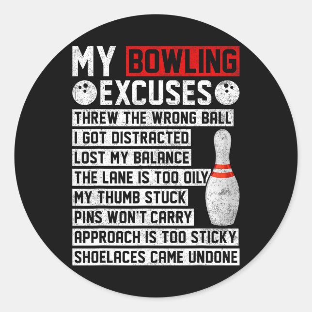 Adesivo Minha Boliche Diz Engraçado Bowler (Frente)