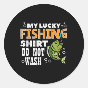 Adesivo Minha Camisa De Pesca Sortuda Não Lava Engraçados