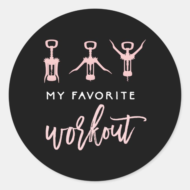 Adesivo Minha Citação de Exercício de Vinho de Trabalho Fa (Frente)