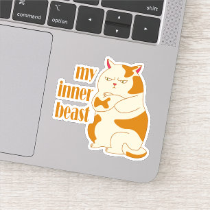 Adesivo Minha citação motivadora de gato preguiçoso e gord