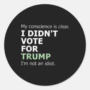 Adesivo Minha Consciência É Clara Que Eu Voto Para Trump