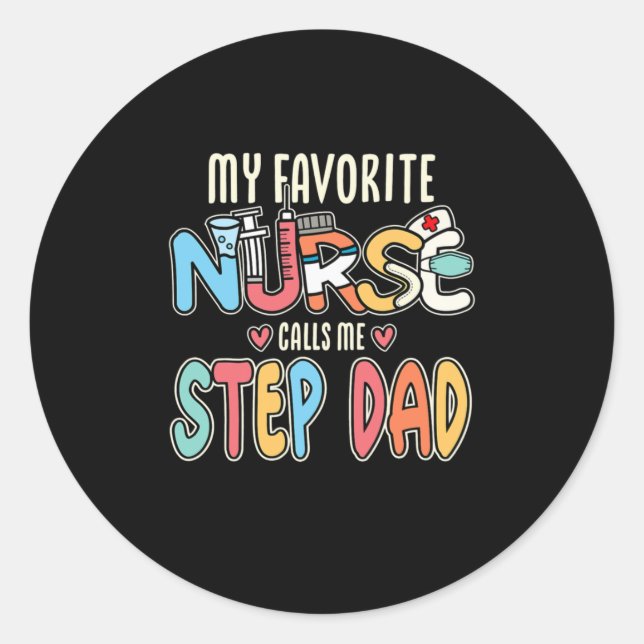 Adesivo Minha enfermeira favorita me chama de Pai passo (Frente)