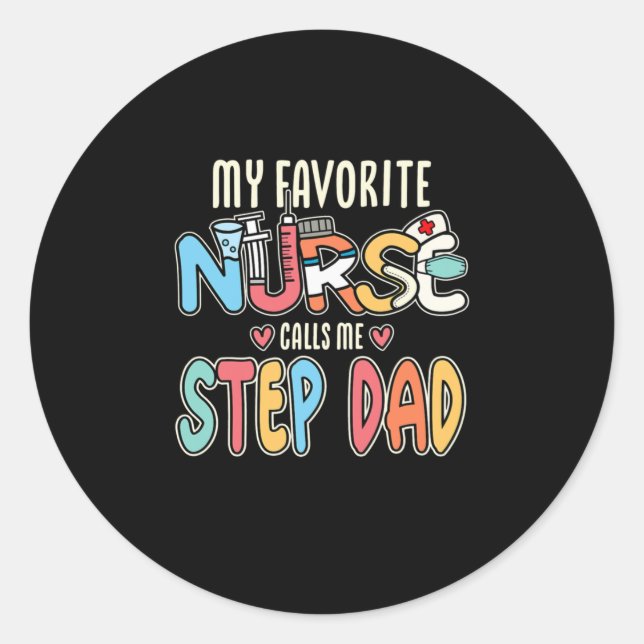 Adesivo Minha enfermeira favorita me chama de Pai passo (Frente)