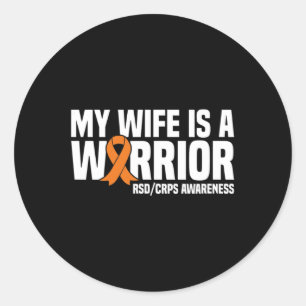 Adesivo Minha Esposa É Um Guerreiro Laranja Fita Awarene