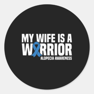 Adesivo Minha esposa é uma guerreira Blue Ribbon Alopecia