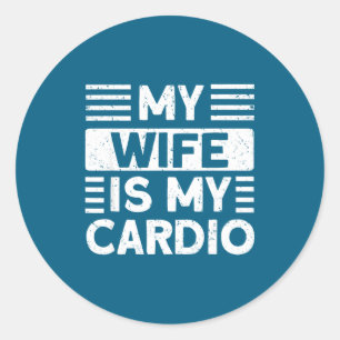 Adesivo Minha esposa meu cardio engraçado ginásio