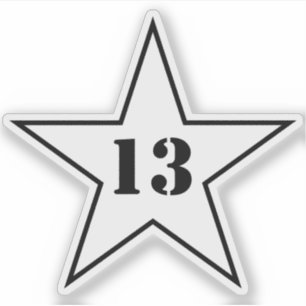 Adesivo Minha Estrela de Número Sortudo - Número 13 - v2 (