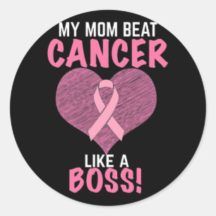 Adesivo Minha Mãe Bate Cancer Da Mama - Consciência De Sob