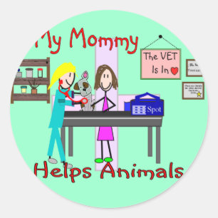 Adesivo Minha mamãe ajuda animais--O veterinário caçoa