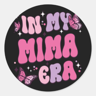 Adesivo Minha Mima Era Engraçada Borboleta Groovy Retro Mã