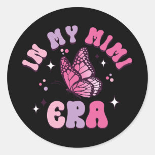 Adesivo Minha Mimi Era Engraçada Borboleta Groovy Retro Mã