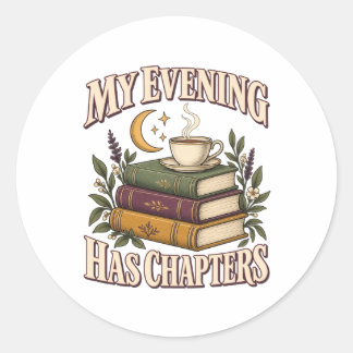 Adesivo Minha Noite Tem Capítulos Livros e Chá