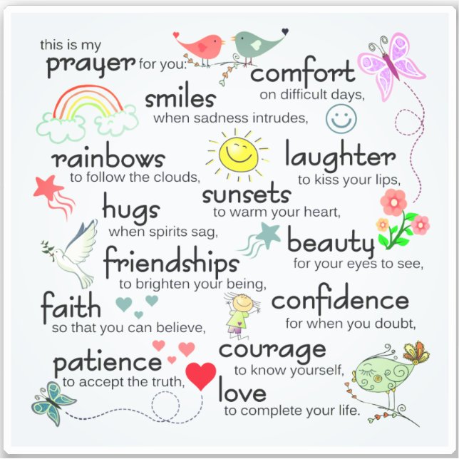 Adesivo Minha Oração Por Vocês Bençãos (Frente)