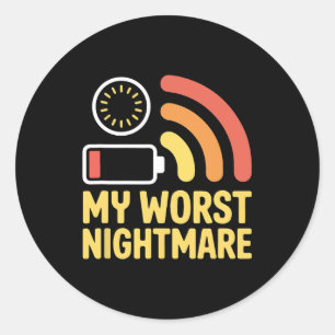 Adesivo Minha pior noite assustadora sinal de wifi baixo c