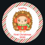 Adesivo Minha primeira garota bonitinha de Natal, christma<br><div class="desc">Presente de Natal</div>