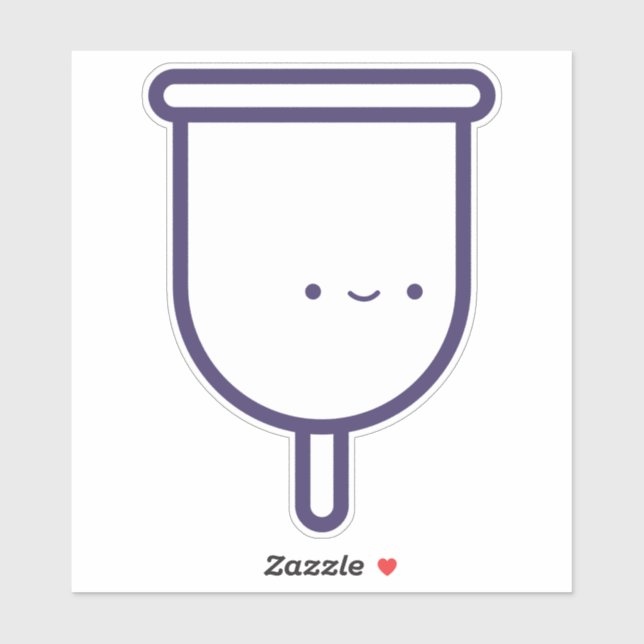 Adesivo Minha Primeira Taça Menstrual Menstrual Cuta (Folha)
