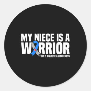 Adesivo Minha sobrinha é um guerreiro do tipo 1, a Diabete