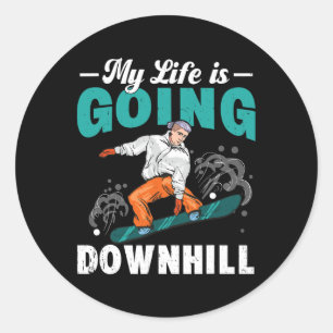 Adesivo Minha Vida Vai Ficar Descida Snowboarder Snowboard