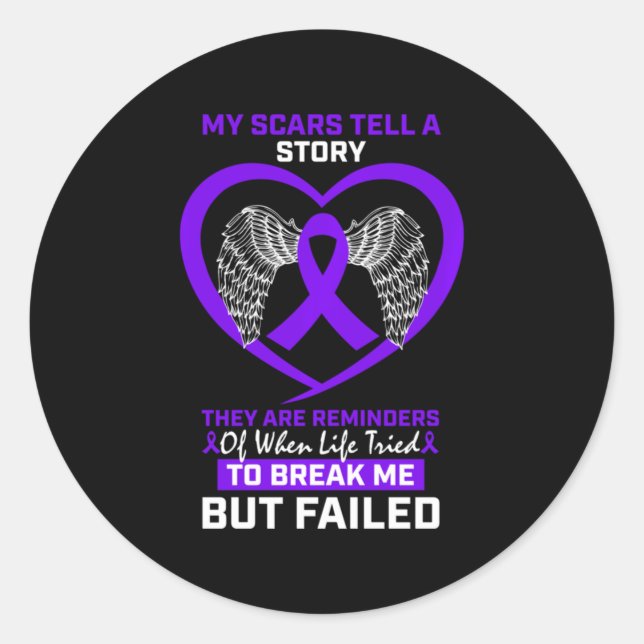 Adesivo Minhas cicatrizes contam a história do linfoma de  (Frente)