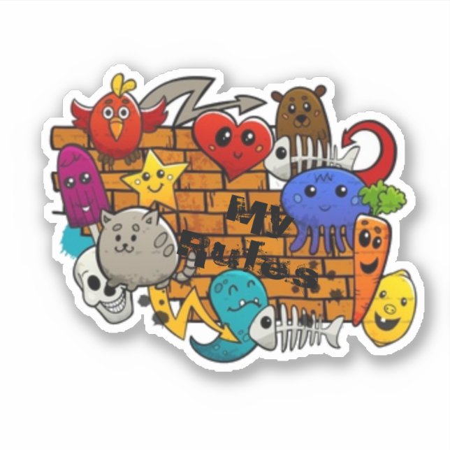 Adesivo Minhas regras (Frente)