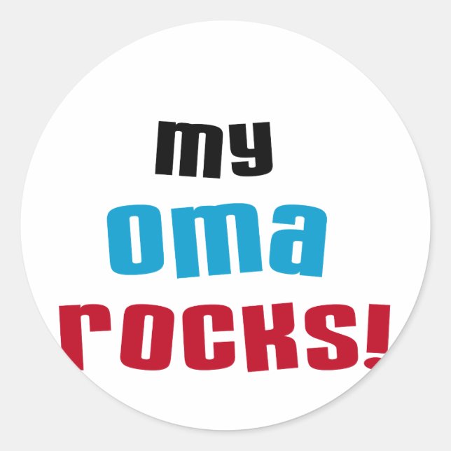 Adesivo Minhas T-shirts e presentes de Oma Rocks (Frente)