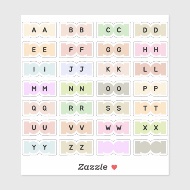 Adesivo Mini Alphabet Index Tab Page Divider Tab Folding (Folha)