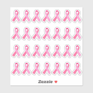 Adesivo Mini Cancer Mama Sensibilização Friso Rosa X 28