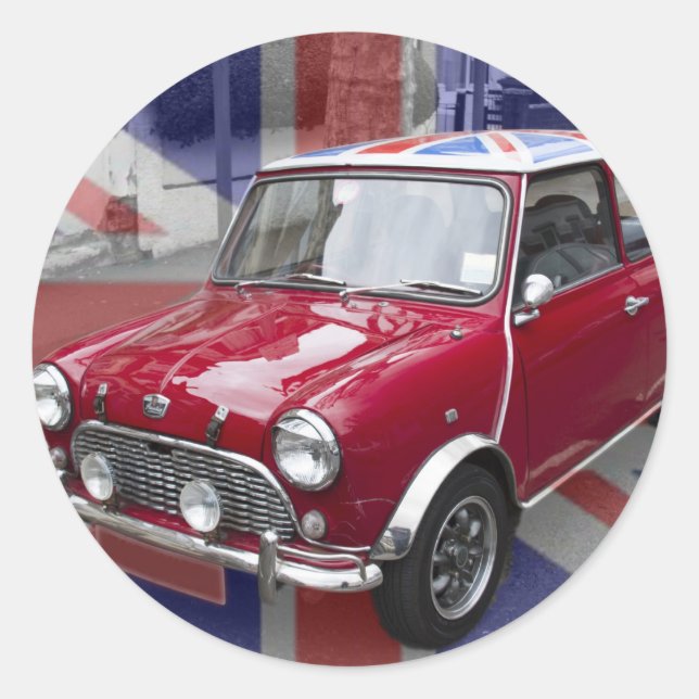 Adesivo Mini carro clássico britânico (Frente)