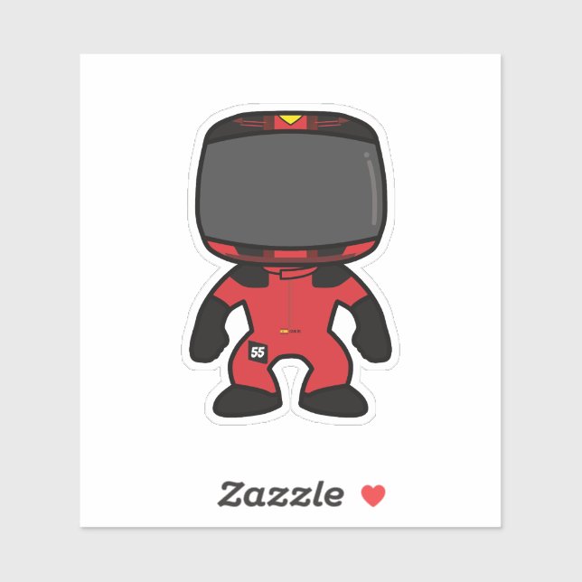 Adesivo Mini Figura Personalizada de Carlos Sainz - Estaçã (Folha)