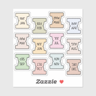 Adesivo Mini Guia Mensal Índice Pastel Bujo Planner Dobrad