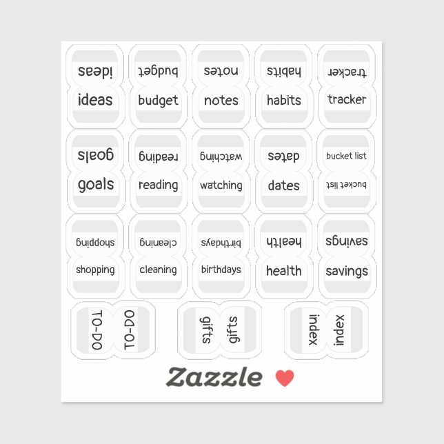 Adesivo Mini Index Tabs Bujo Functional Planner Labels (Folha)