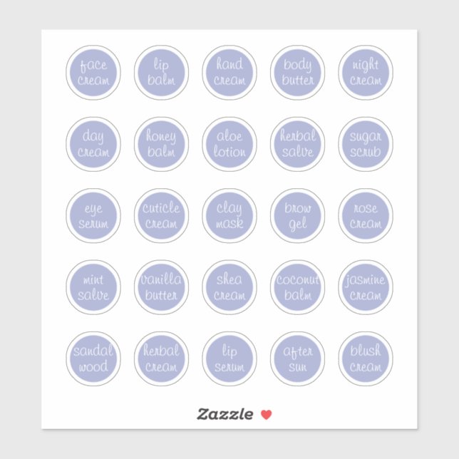 Adesivo Mini Jar Cosmético Personalizável de Lavanda de 1, (Folha)