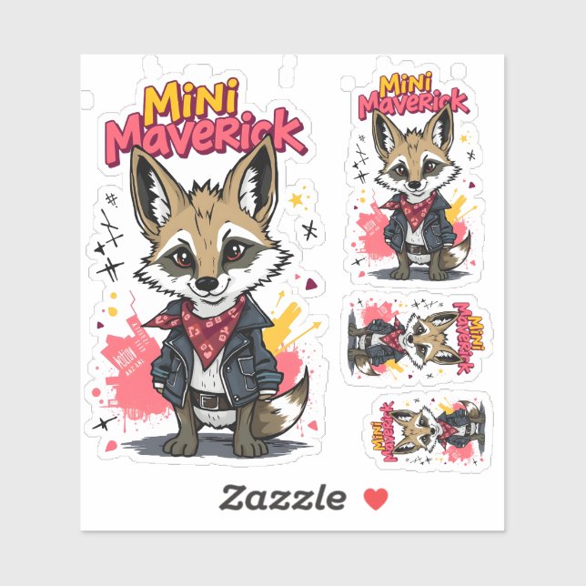 Adesivo Mini Maverick Cool Rebel Coyote Playground Punk  (Folha)