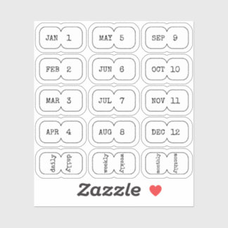 Adesivo Mini Monthly Index Divider Tabs White Folded