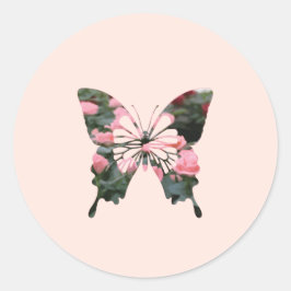 Adesivo Mini Rosas Rosa Borboleta Flor Digital