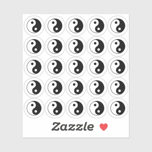 Adesivo Mini Yin Yang Símbolo Ícone Ícone Ícone Arte Marci (Folha)