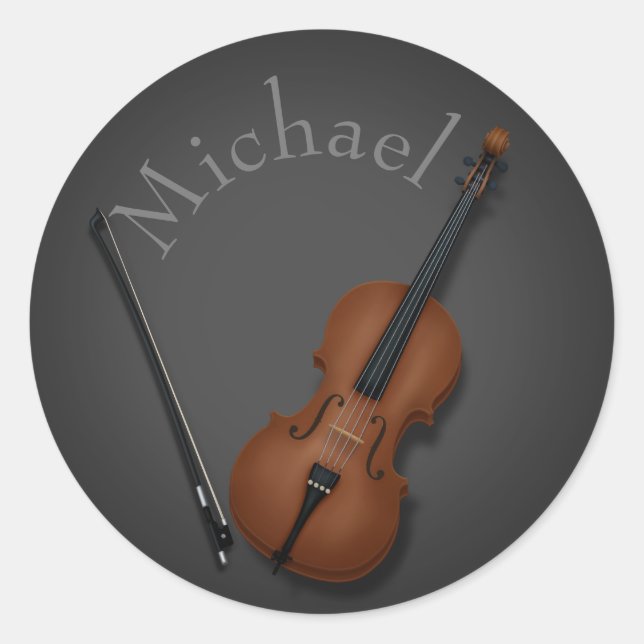 Adesivo Miniatura Cello e Dentro Arco personalizado (Frente)