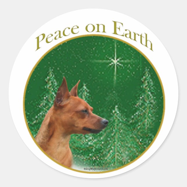 Adesivo Miniatura Pinscher Peace (Frente)