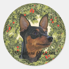 Adesivo Miniatura Pinscher Wreath