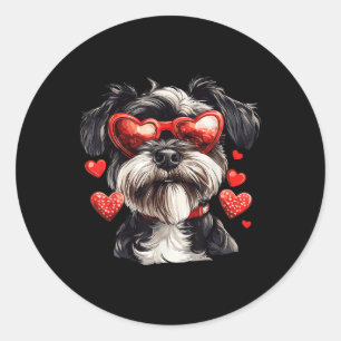 Adesivo Miniatura Schnauzer - Cão Dia de os namorados Gles