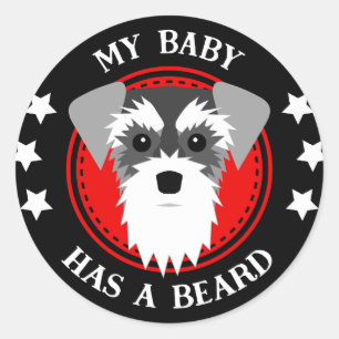 Adesivo Miniatura Schnauzer Meu Bebê Tem Barba