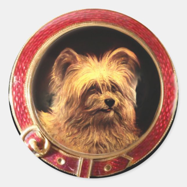 Adesivo MINIATURA VICTORIANA PORTRAITS Skye Terrier (Frente)