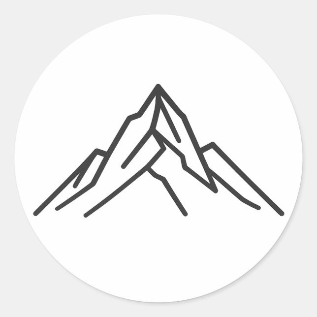 Adesivo Minimal Alpine Mountain Line Art Sticker (Frente)