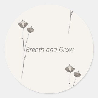 Adesivo Minimal Botanical Sticker - Breathe and Grow