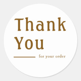 Adesivo Minimal Classic Personalized Round Thank You Gift 