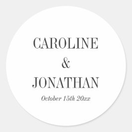 Adesivo Minimal Elegant Black White Serif Wedding Names