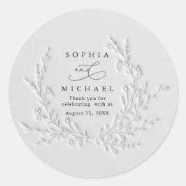 Adesivo Minimal Faux Blind Deboss Cotton Wedding Sticker